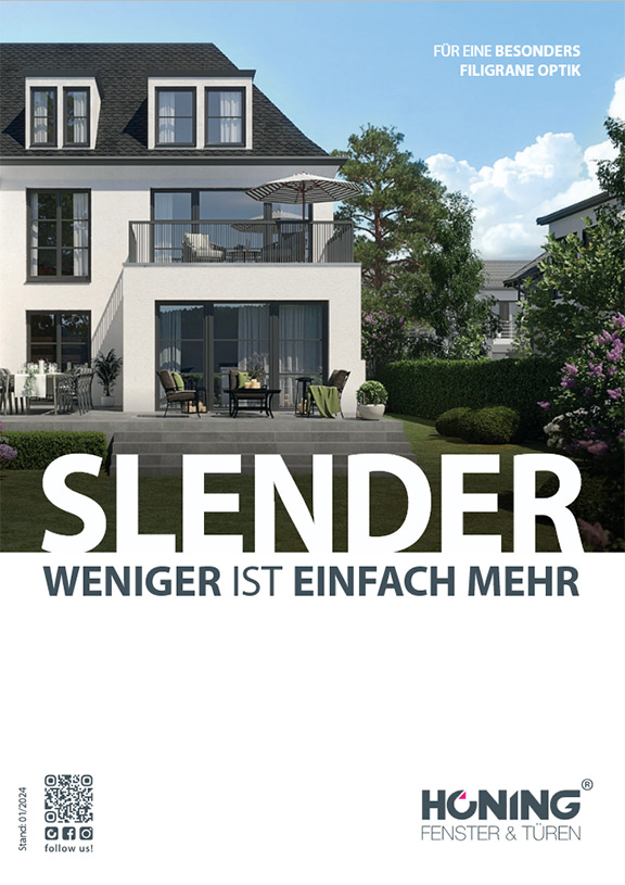 Prospekt FENSTER SLENDER, Bildquelle: HÖNING GmbH für Fenster und Türen